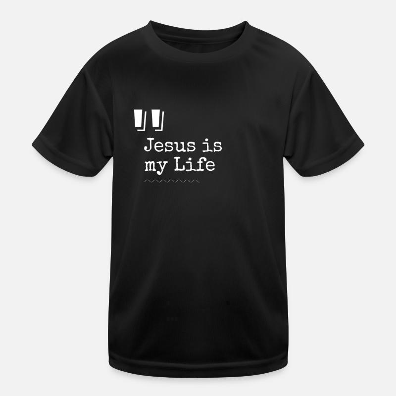 Christliche Sprüche Jesus is my Life Kinder Funktions-T-Shirt