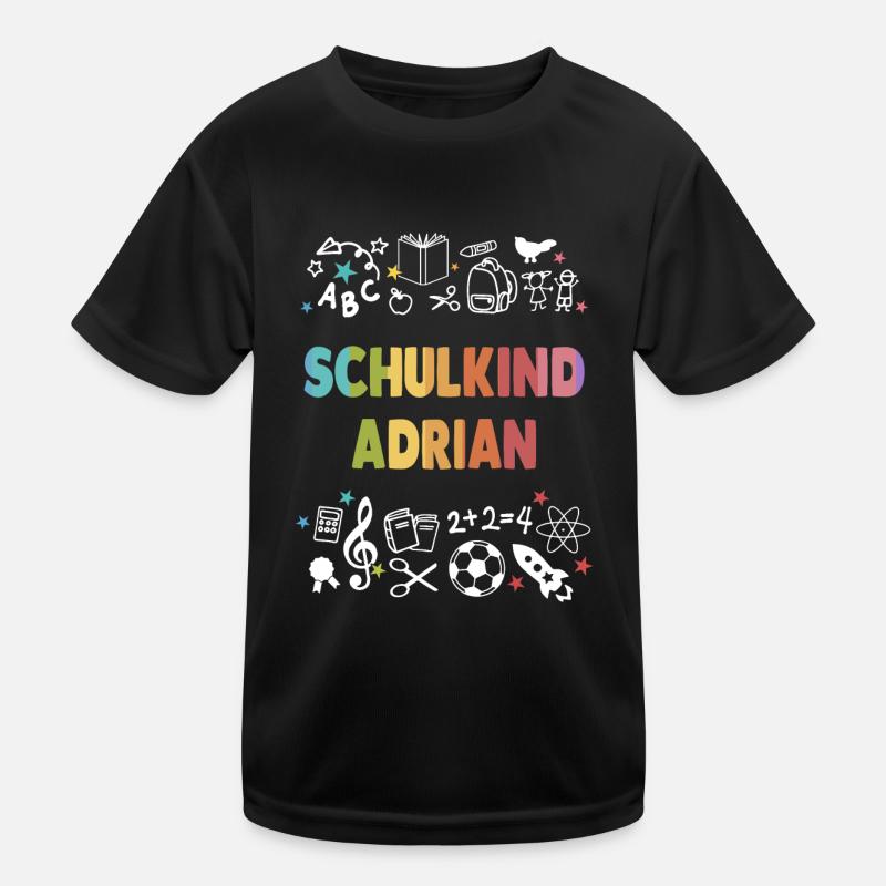 Schule Adrian Erste Klasse Schulanfang Kinder Funktions-T-Shirt