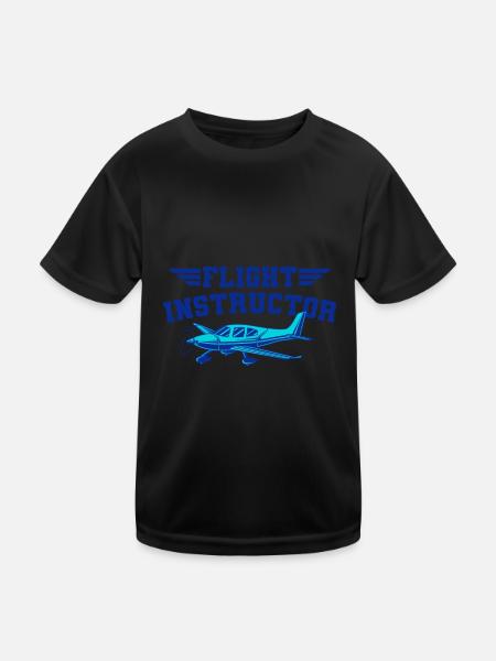 Flight Instructor Flight Instructor Pilot Instructor - Kids Functional T-Shirt - black - Front
