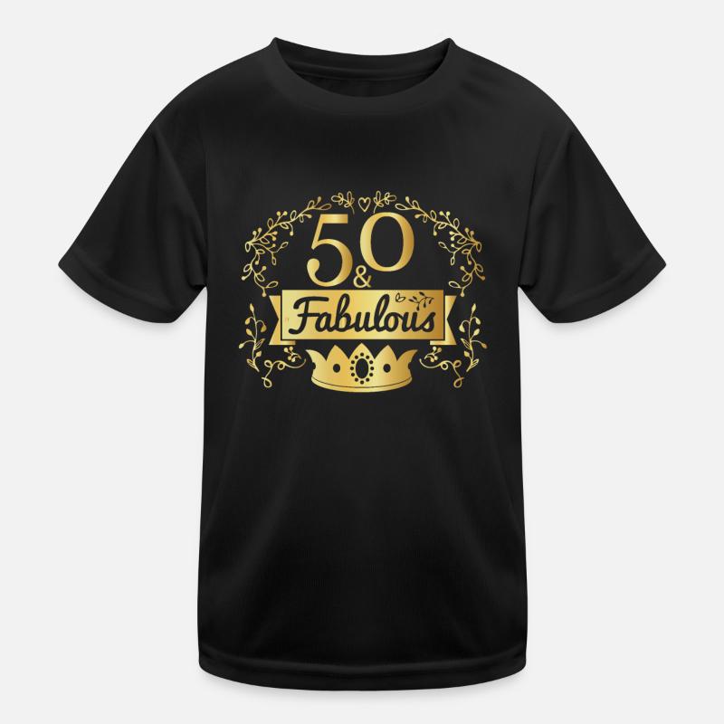 50 & Fabulous Crown King Birthday Vintage Kids Functional T-Shirt