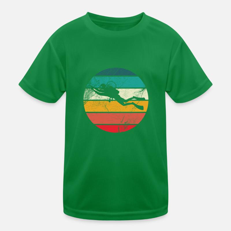 Diver Gift Retro Diver Diving Kids Functional T-Shirt