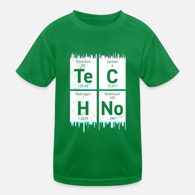 Techno Music Chemistry Elements Periodic Table Kids Functional T-Shirt