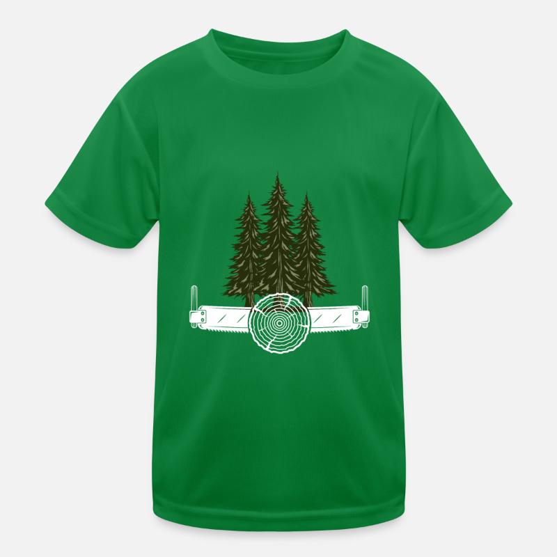 Tronçonneuse Axt Förster Bois Scie chaîne T-shirt sport Enfant