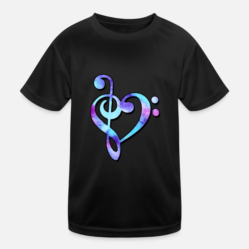 Notes musicales Clé de basse Clé de musique Techno T-shirt sport Enfant