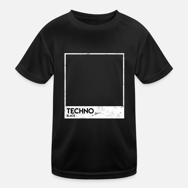 Black Techno Hardtekk Hardstyle Musik Kinder Funktions-T-Shirt