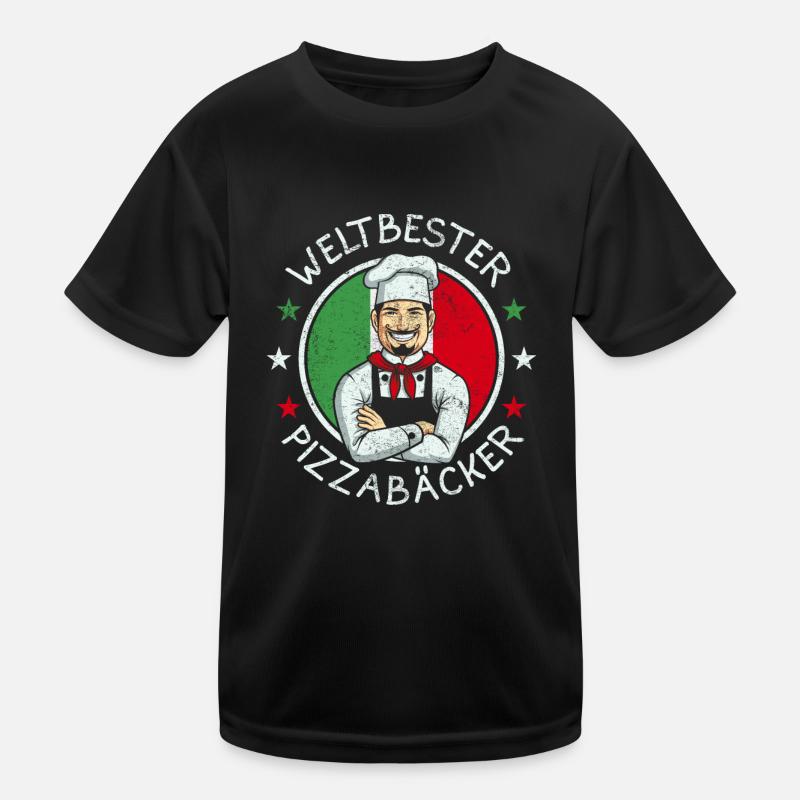 Weltbester Pizzabäcker Retro Vintage Geschenk Kinder Funktions-T-Shirt