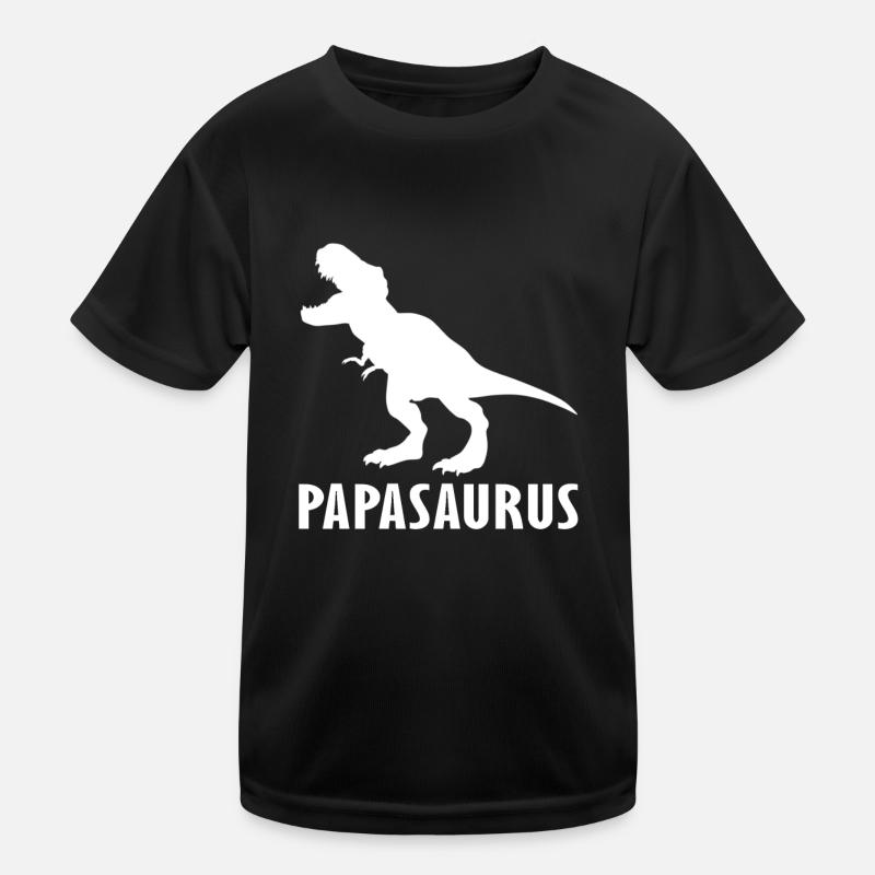 papasaurus papa dinosaur - Kids Functional T-Shirt - black