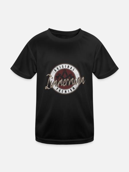 Zimmerer Zimmermann Premium Vintage Style Used - Kinder Funktions-T-Shirt - Schwarz - Vorne