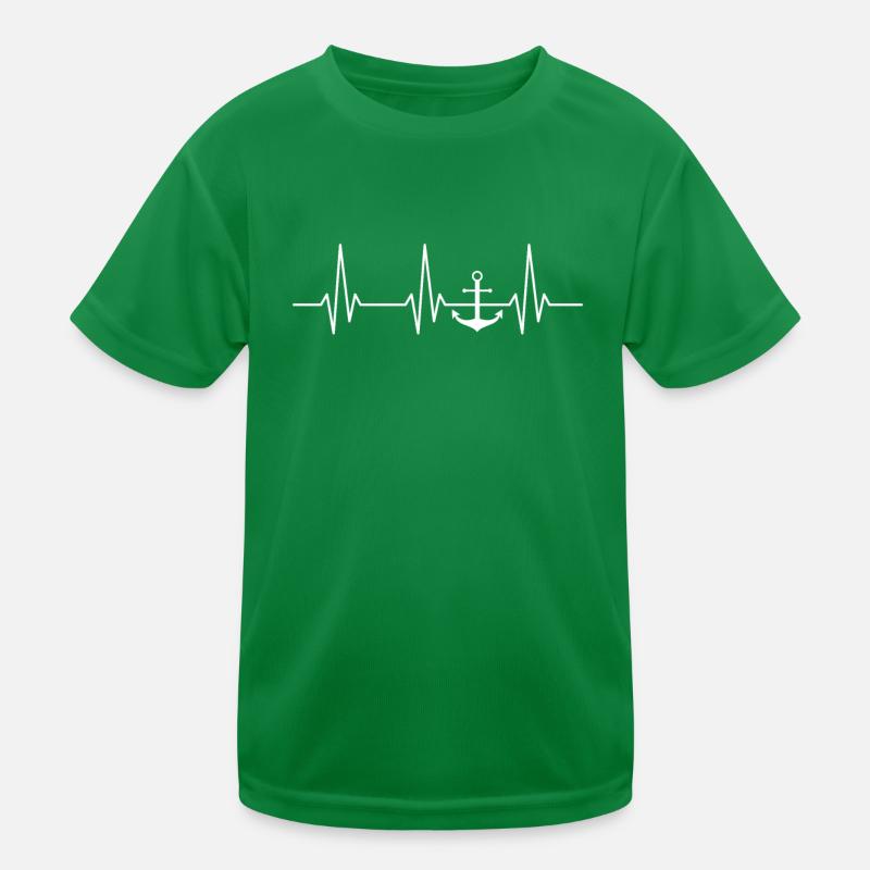 Motorboot Herzschlag Kinder Funktions-T-Shirt