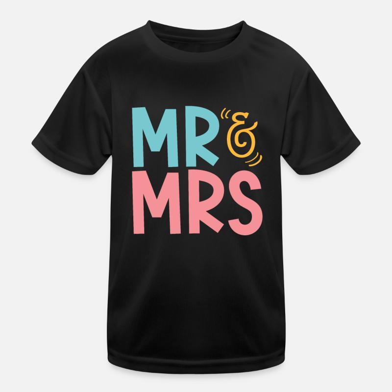 Mr & Mrs Wedding Kids Functional T-Shirt