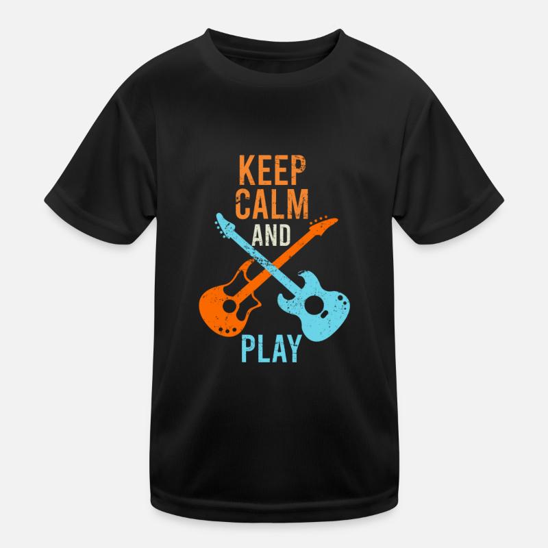 E-Gittare Guitaristes sort keep calm T-shirt sport Enfant