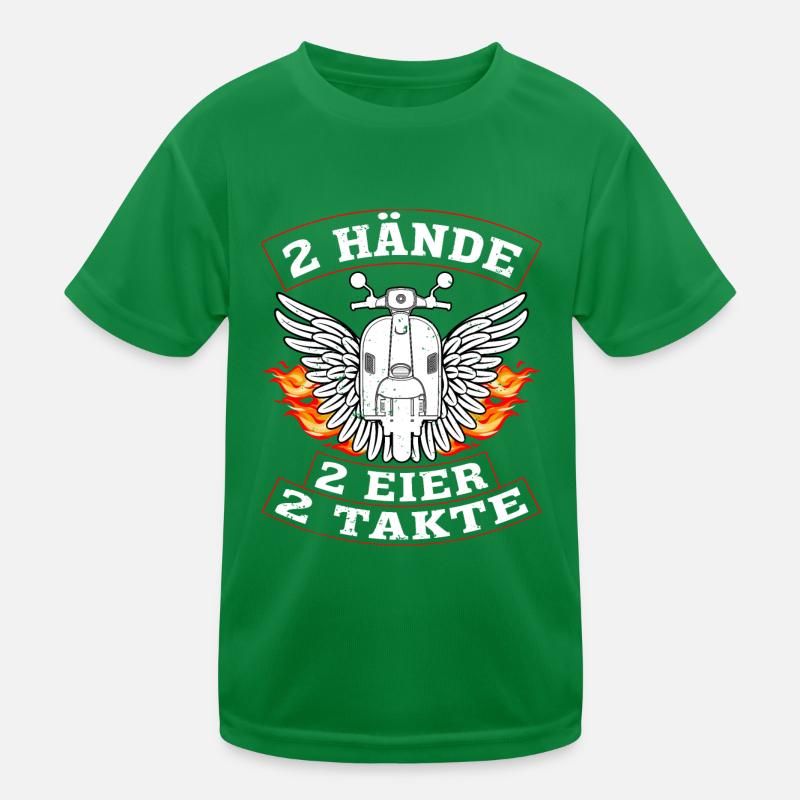 Zwei Hände Zwei Eier Zwei Takte Zweitakt Kinder Funktions-T-Shirt
