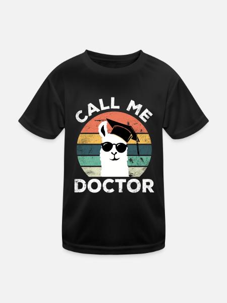 Lustiges Lama Doktor Promotion Doktortitel Spruch - Kinder Funktions-T-Shirt - Schwarz