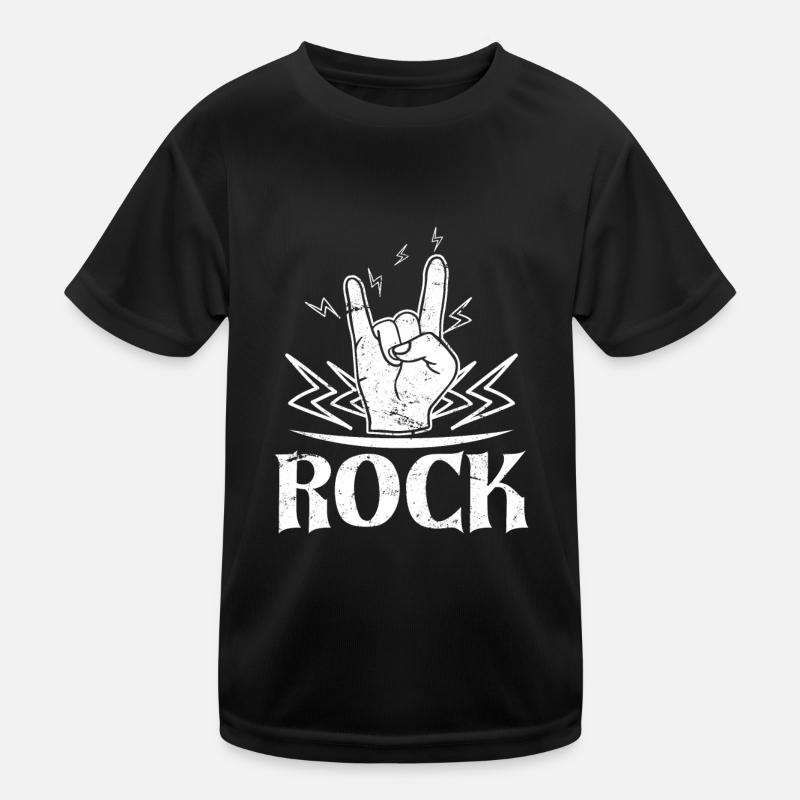 Rock rockers main levée symbole main T-shirt sport Enfant