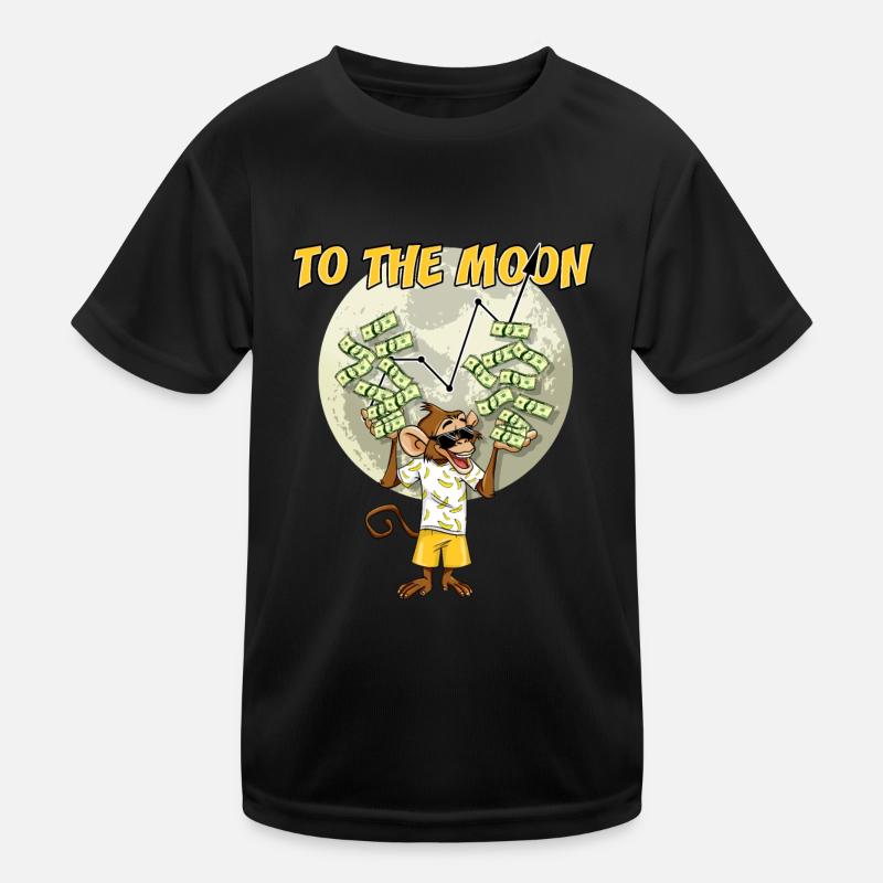 Trading the stock To the Moon Apes Meme Exchange Kids Functional T-Shirt