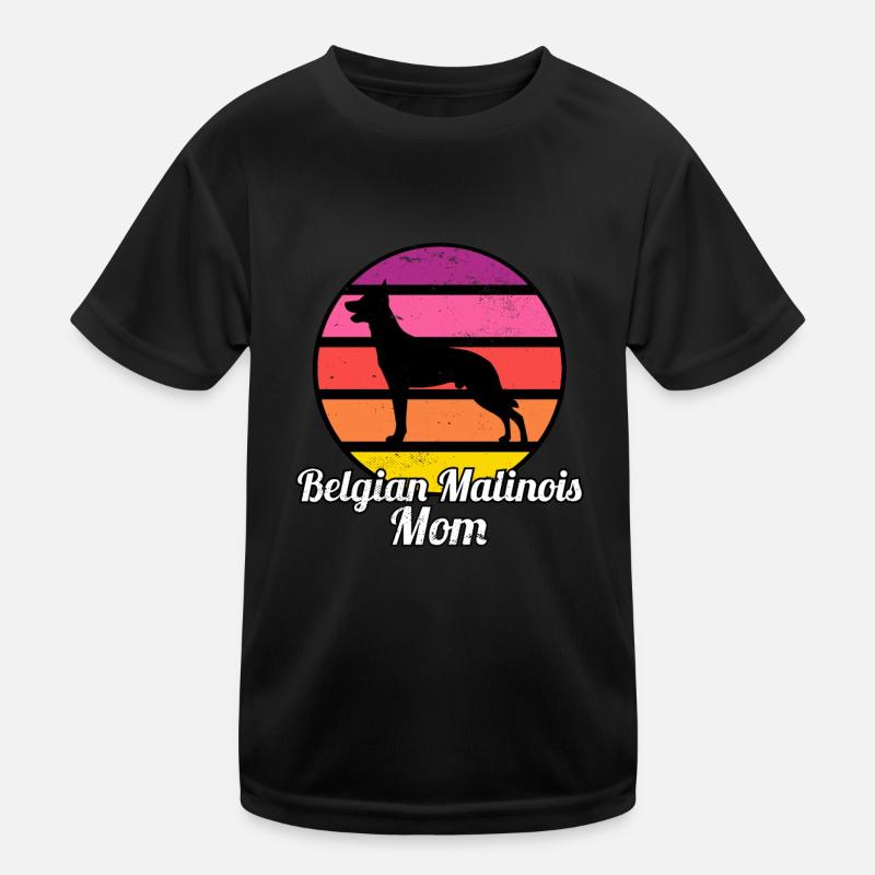Belgian Malinois Mom I Retro Mechelaar Mom Kids Functional T-Shirt