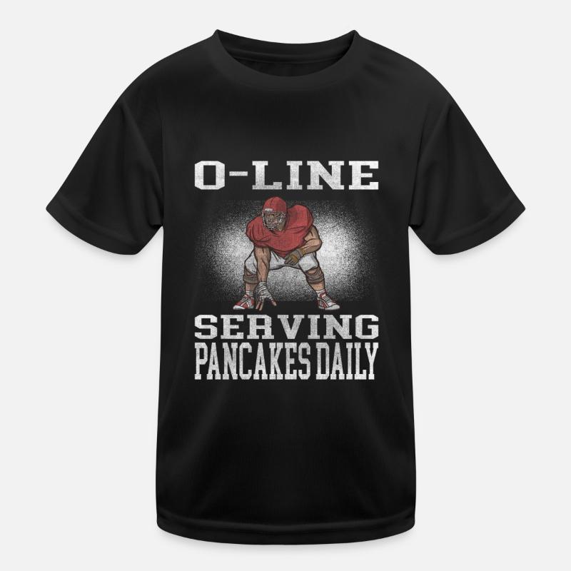 Football Lineman serviert Pfannkuchen Offensive LIne Kinder Funktions-T-Shirt