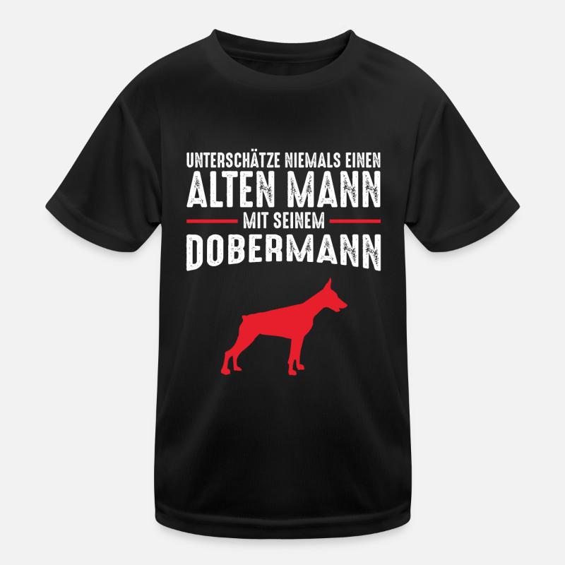 Dobermann Männer Rentner Geschenkidee Kinder Funktions-T-Shirt