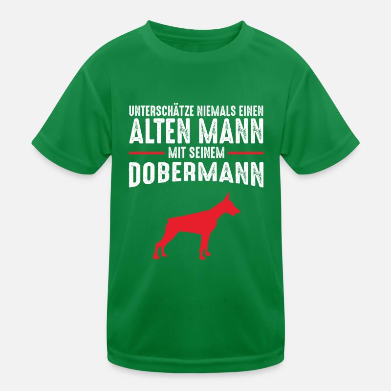 Dobermann Männer Rentner Geschenkidee Kinder Funktions-T-Shirt