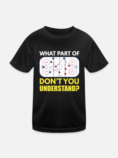 Eishockey Trainer Trainingsboard Theorie - Kinder Funktions-T-Shirt - Schwarz - Vorne