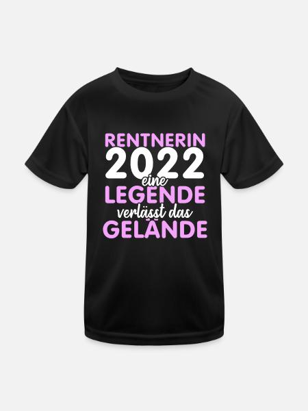 Rentnerin 2022 Ruhestand Frauen Kollegin - Kinder Funktions-T-Shirt - Schwarz - Vorne