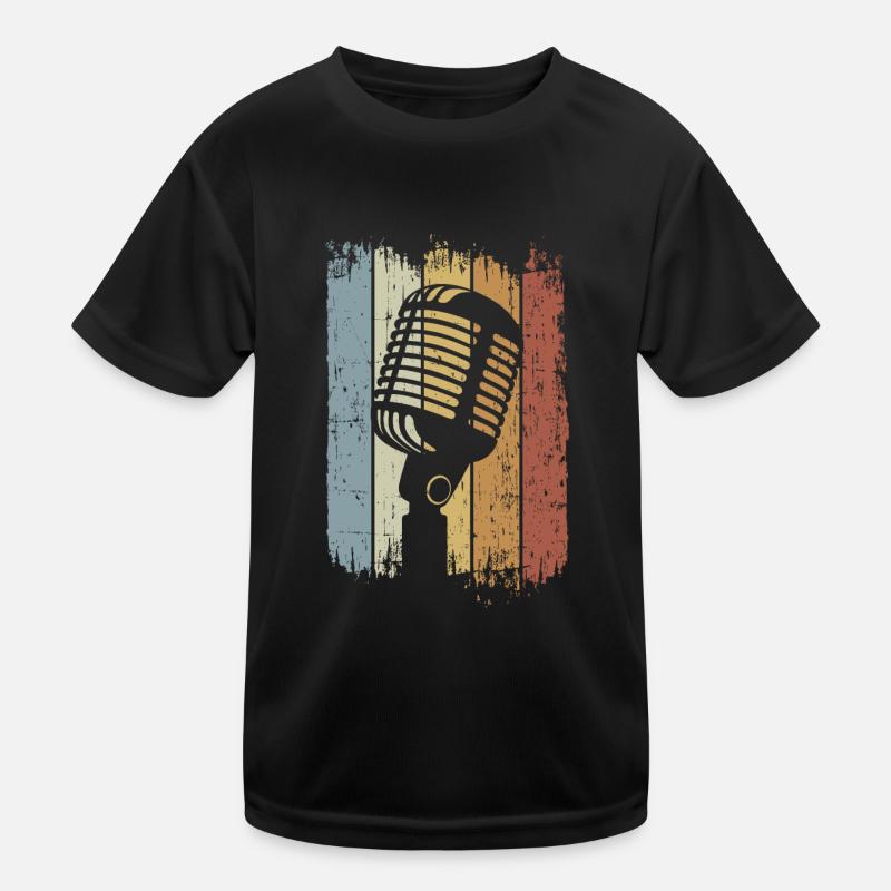 Singer Retro Microphone Singing Kinder Funktions-T-Shirt
