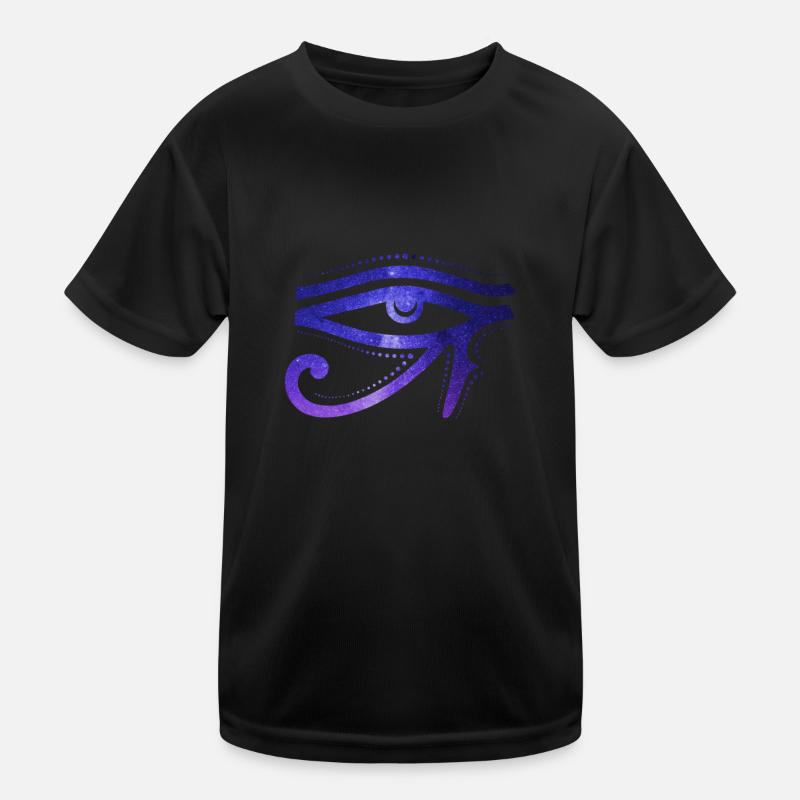 Œil cosmique Des Ra Hiéroglyphe égyptien - T-shirt sport Enfant - noir