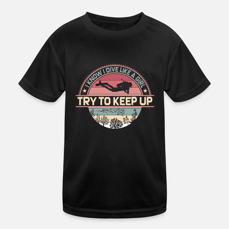 Scuba Diving Diver Retro Vintage Kinder Funktions-T-Shirt