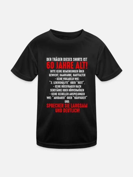 60 Jahre 60 Geburtstag Geschenkidee - Kinder Funktions-T-Shirt - Schwarz