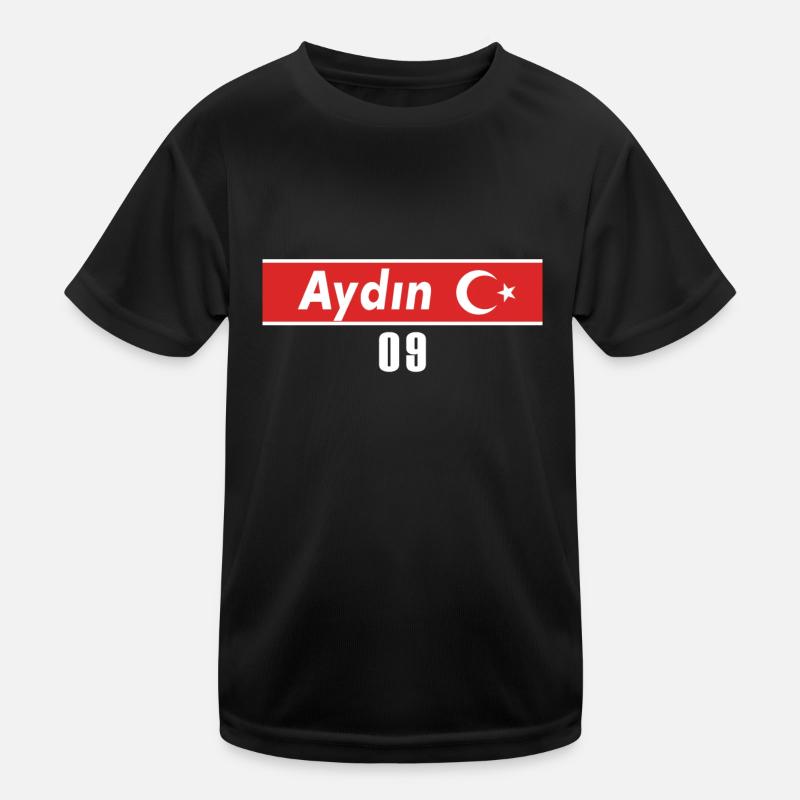 09 Aydin Türkisches Nummernschild als Geschenk Kinder Funktions-T-Shirt