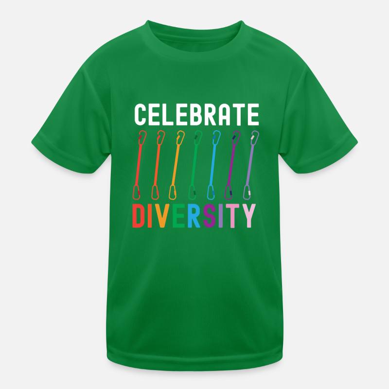 Rock Climbing Climber Rainbow Kinder Funktions-T-Shirt