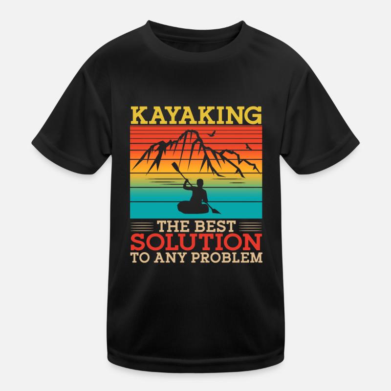 Kayaking The Best Solution Retro Kids Functional T-Shirt