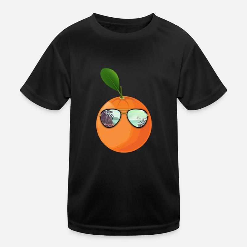 Orange with Sunglasses Gift Kids Functional T-Shirt