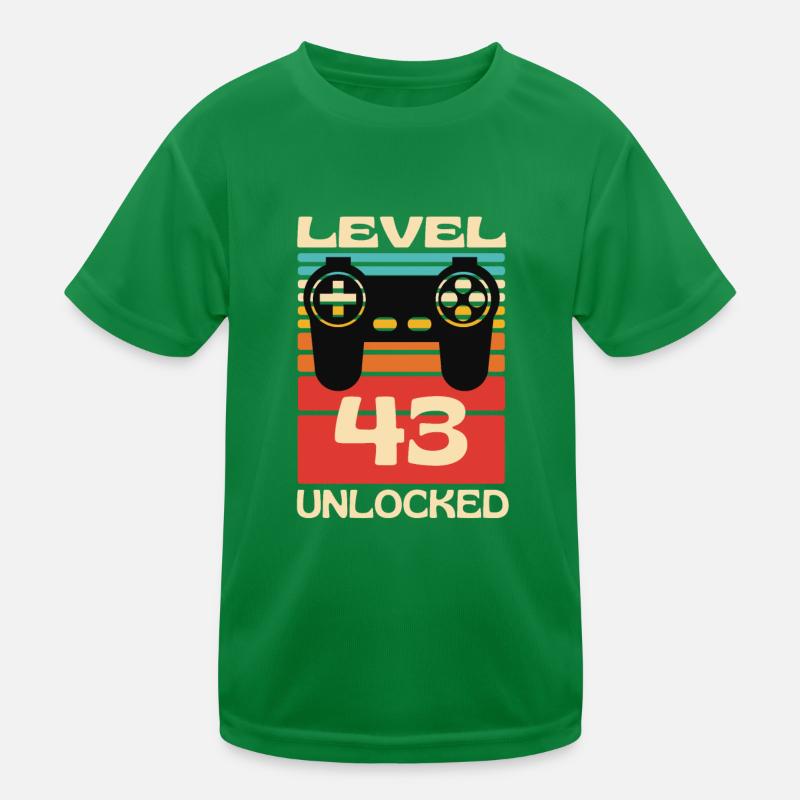 Level 43 Unlocked Funny Gaming Kids Functional T-Shirt