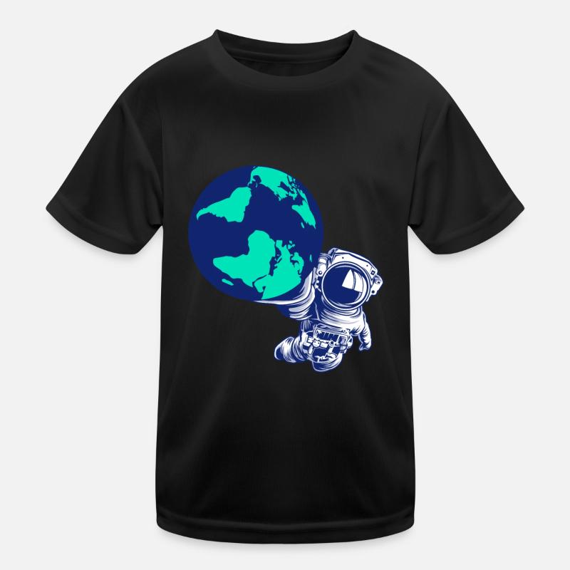 Astronaut Globe Universe Galaxy Solar System Kids Functional T-Shirt