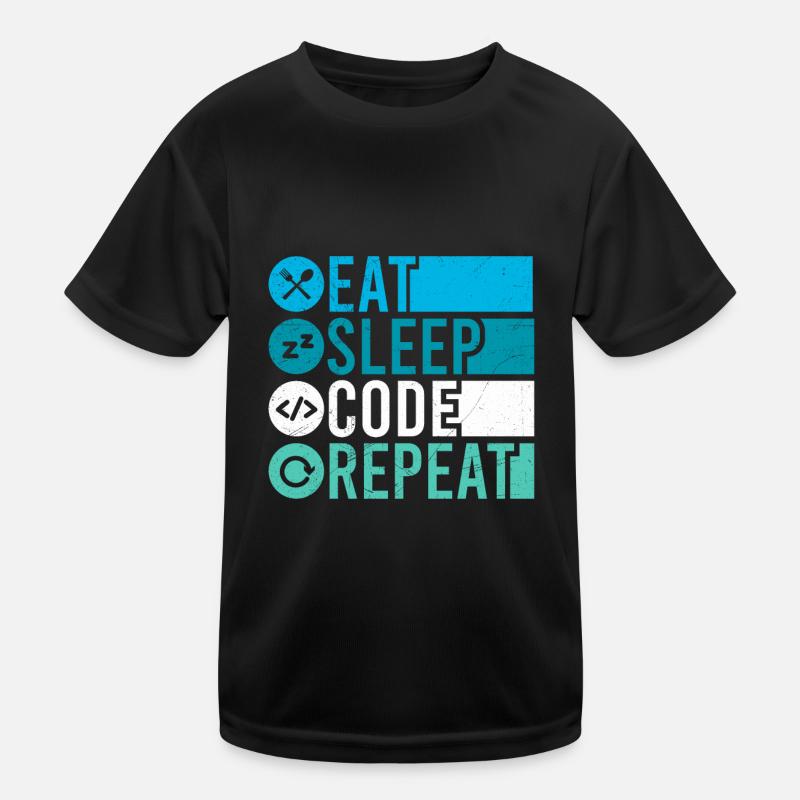 Eat Sleep Code Repeat Programmeur T-shirt sport Enfant