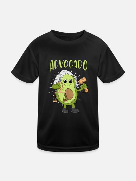 Law Avocado Advocado Lawyers Gift Student - Kids Functional T-Shirt - black - Front
