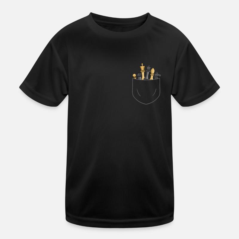 Chess Figurs in Breast Pocket - Chess Player T-shirt sport Enfant