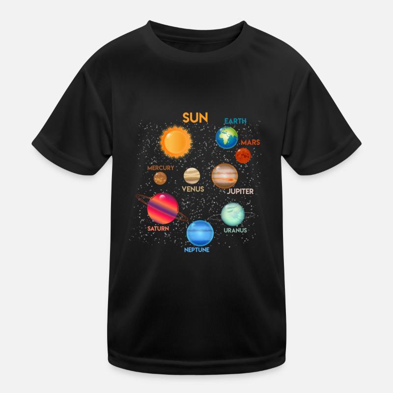 Galaxy Space Solar System Planet Astronaut Kids Functional T-Shirt