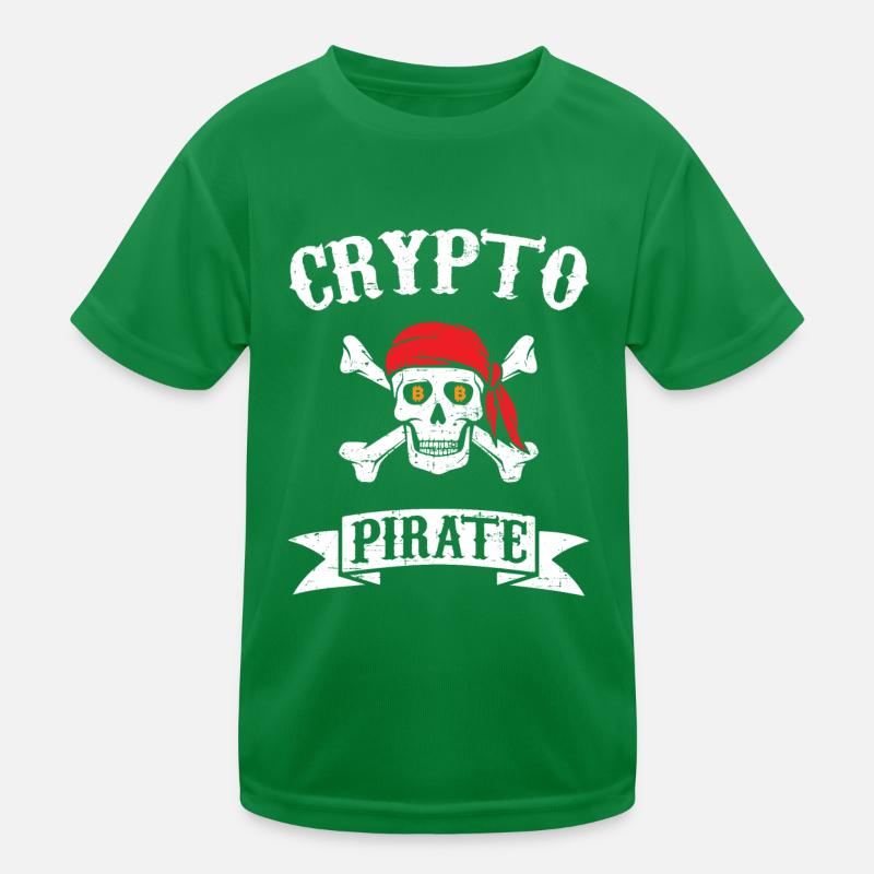 Crypto Pirate Bitcoin Pirates BTC tête de mort T-shirt sport Enfant