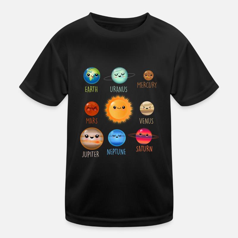 Solar System Space Galaxy Planet Earth Sun Kids Functional T-Shirt