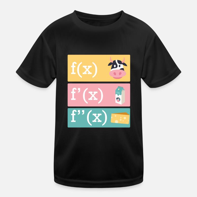 Mathematician joke derivation of cow milk cheese Kids Functional T-Shirt