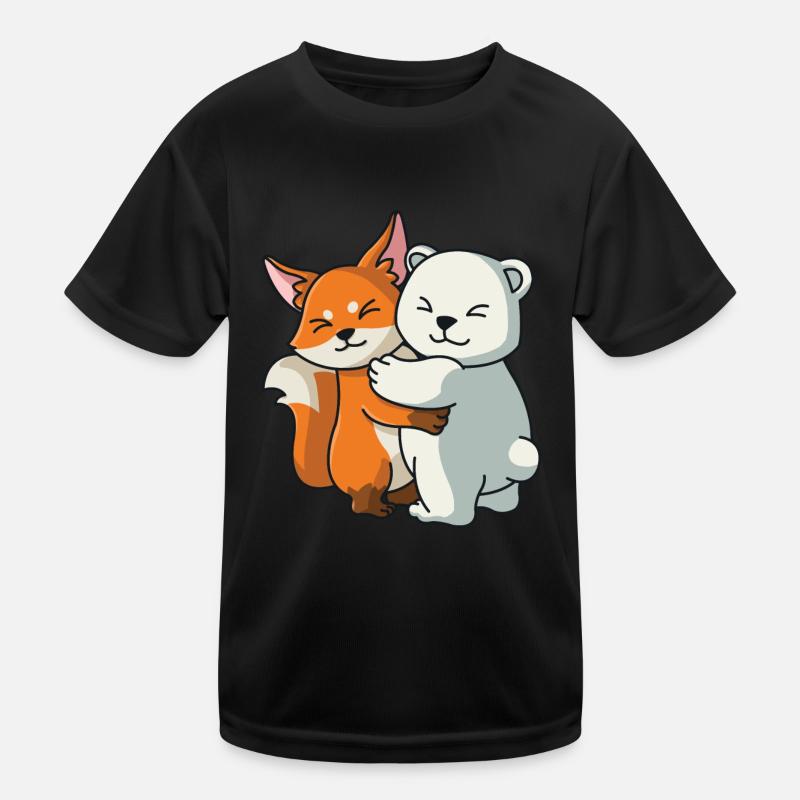 Fuchs und Eisbär niedliche Tiere knuddeln Kinder Funktions-T-Shirt