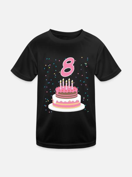 8 ans gâteau gâteau anniversaire anniversaire cadeau - T-shirt sport Enfant - noir - Devant