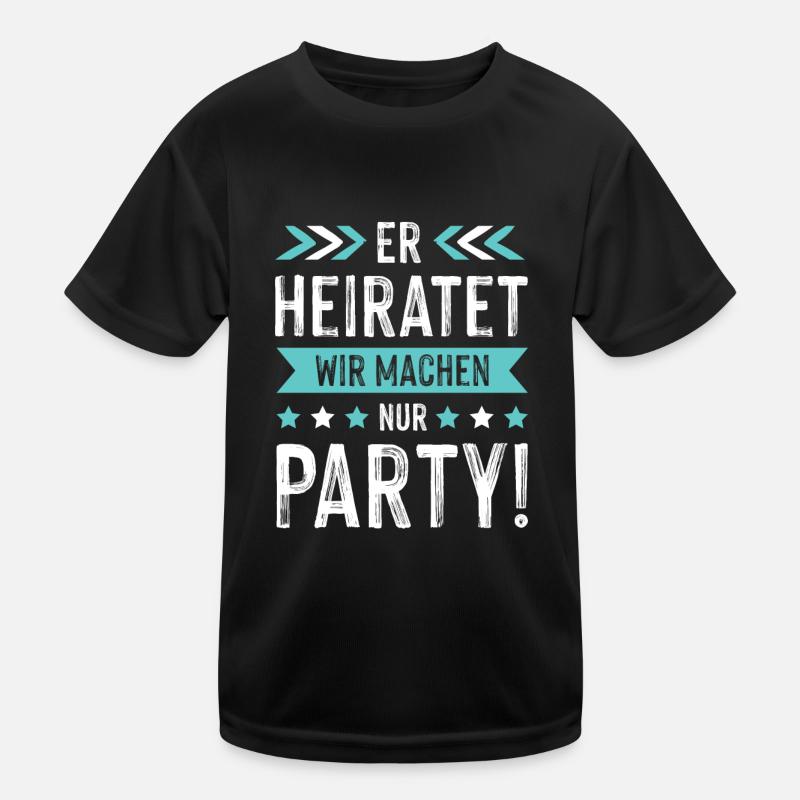 Er Heiratet Wir machen Party Kinder Funktions-T-Shirt