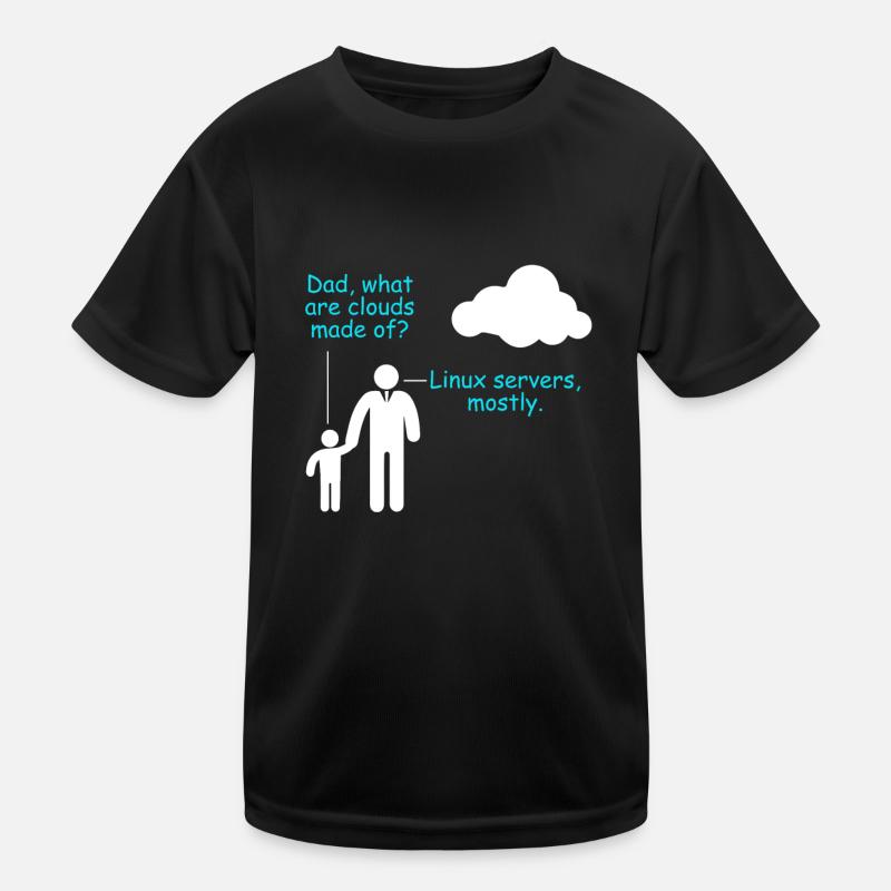 Coder Software Entwickler Witz Cloud Linux Server - Kinder Funktions-T-Shirt - Schwarz