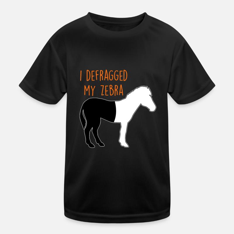 Defragmentiertes Zebra Informatiker Witz Coder Kinder Funktions-T-Shirt