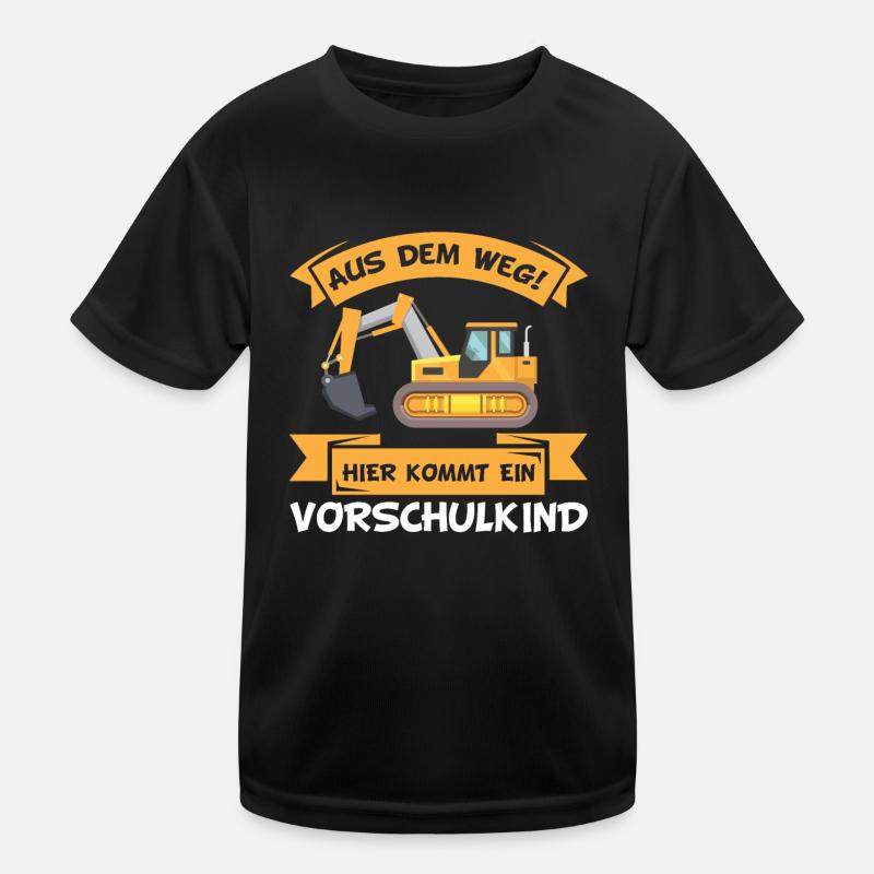 Vorschule Vorschulkind Junge Bagger Kinder Funktions-T-Shirt