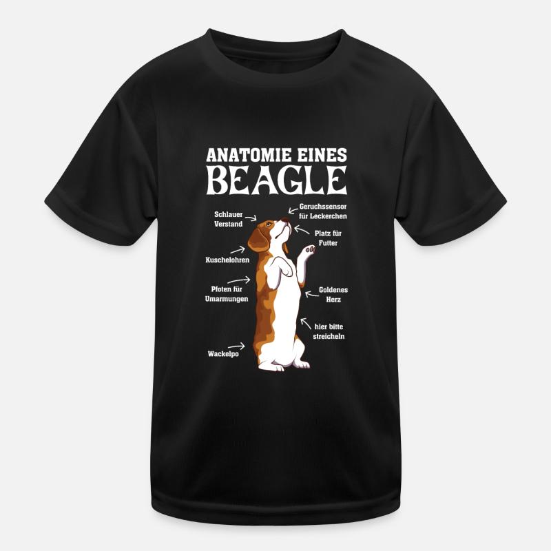 Anatomie eines Beagles Hundehalter Hunderasse Kinder Funktions-T-Shirt