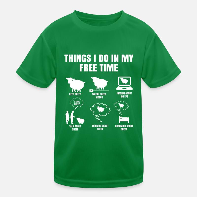 Things I Do In My Time Sheep Wool Lamb Farmer Kids Functional T-Shirt